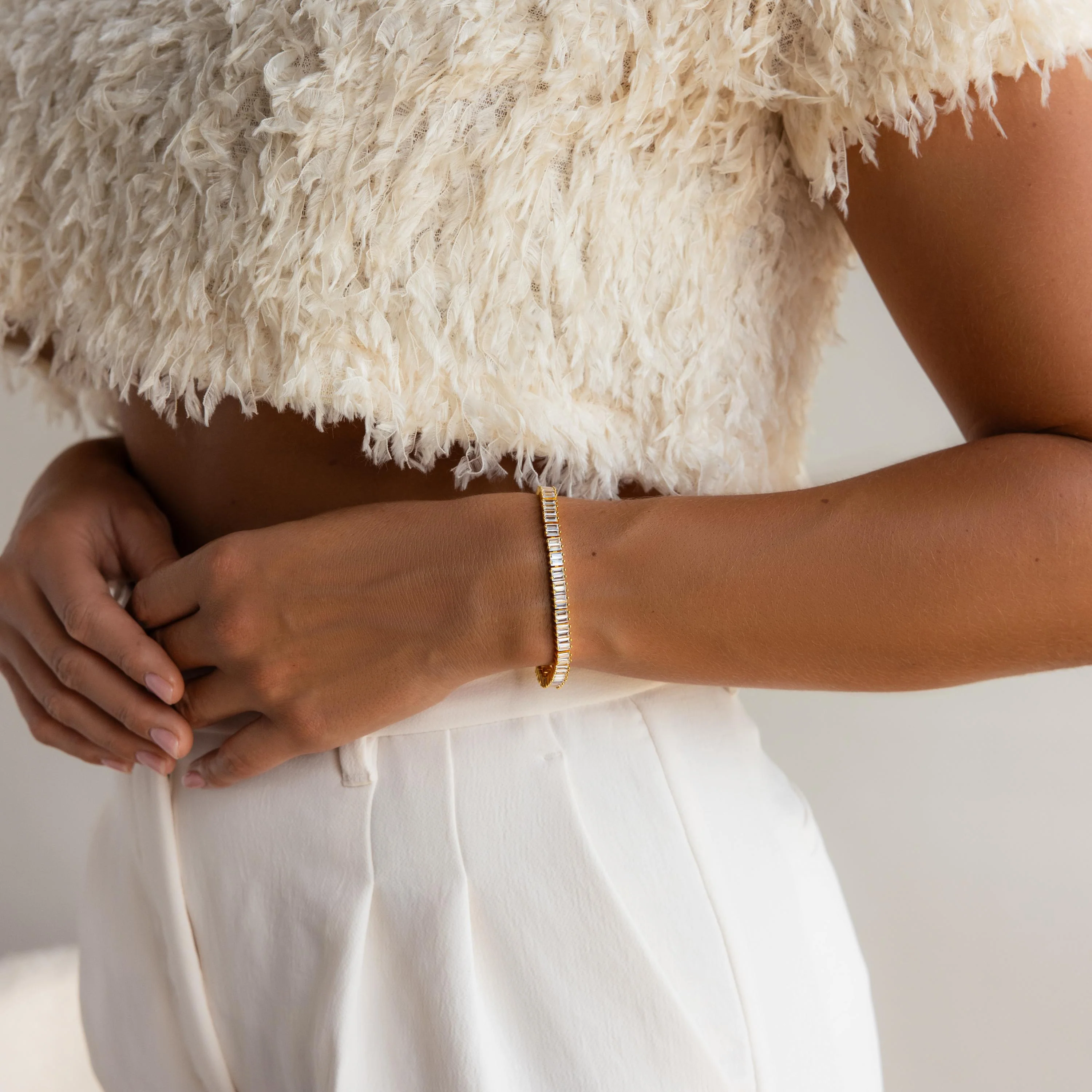 Vertical Baguette Tennis Bracelet - Image 8