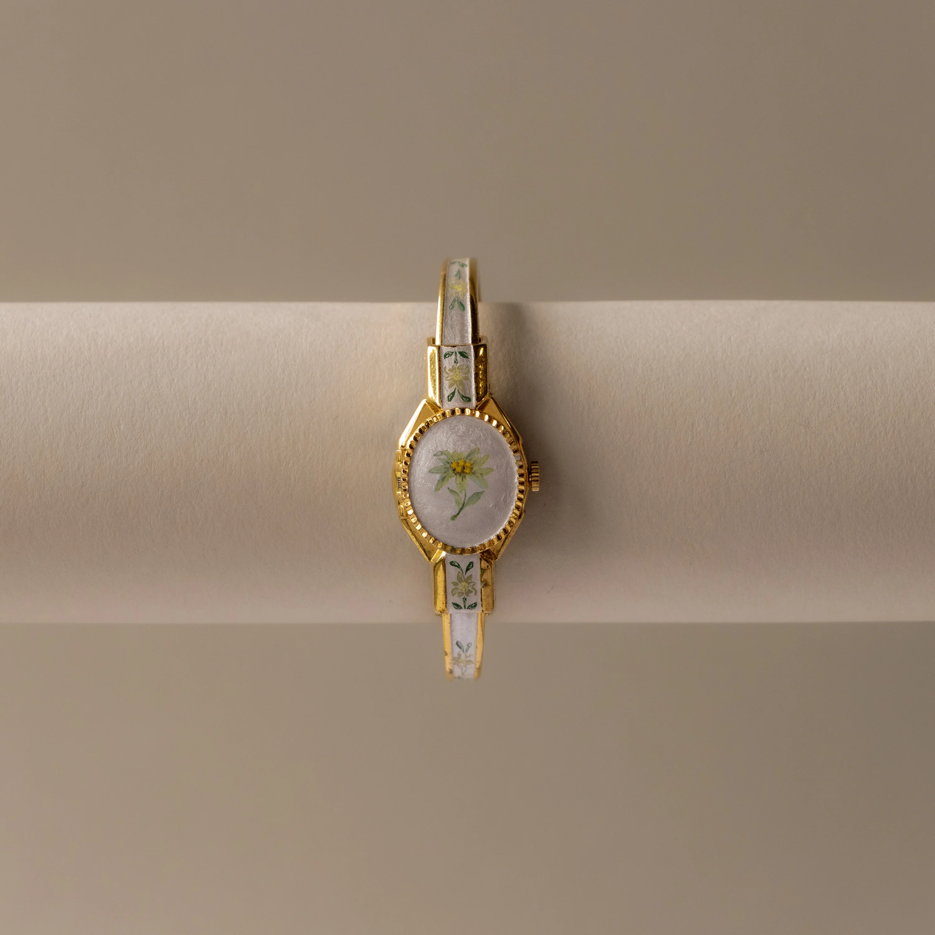 Vintage Andre Mouche Swiss Floral Locket Gold Watch - Image 2