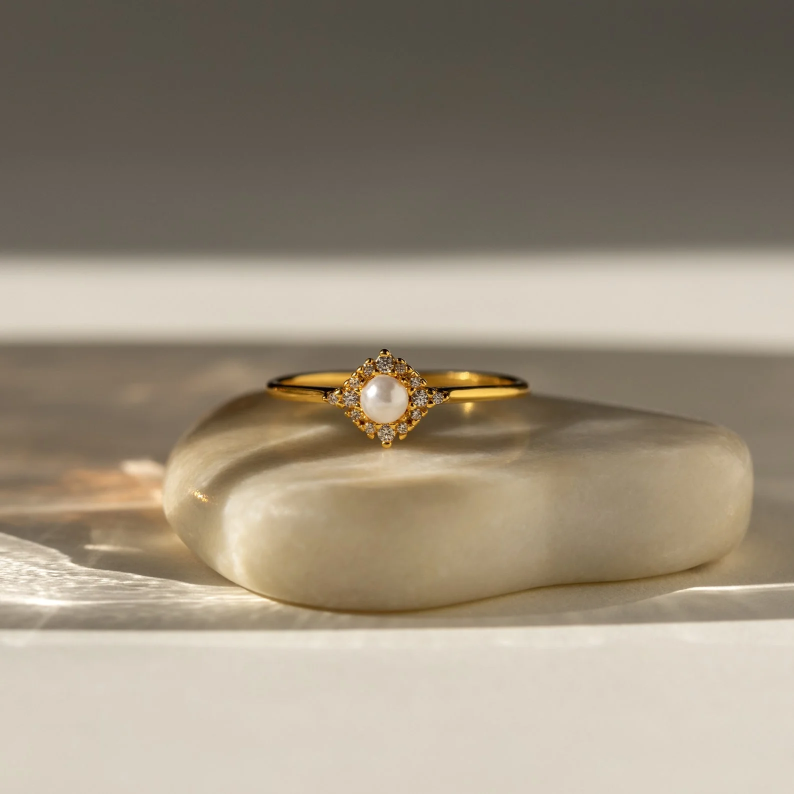 Vintage Pave Pearl Ring - Image 6
