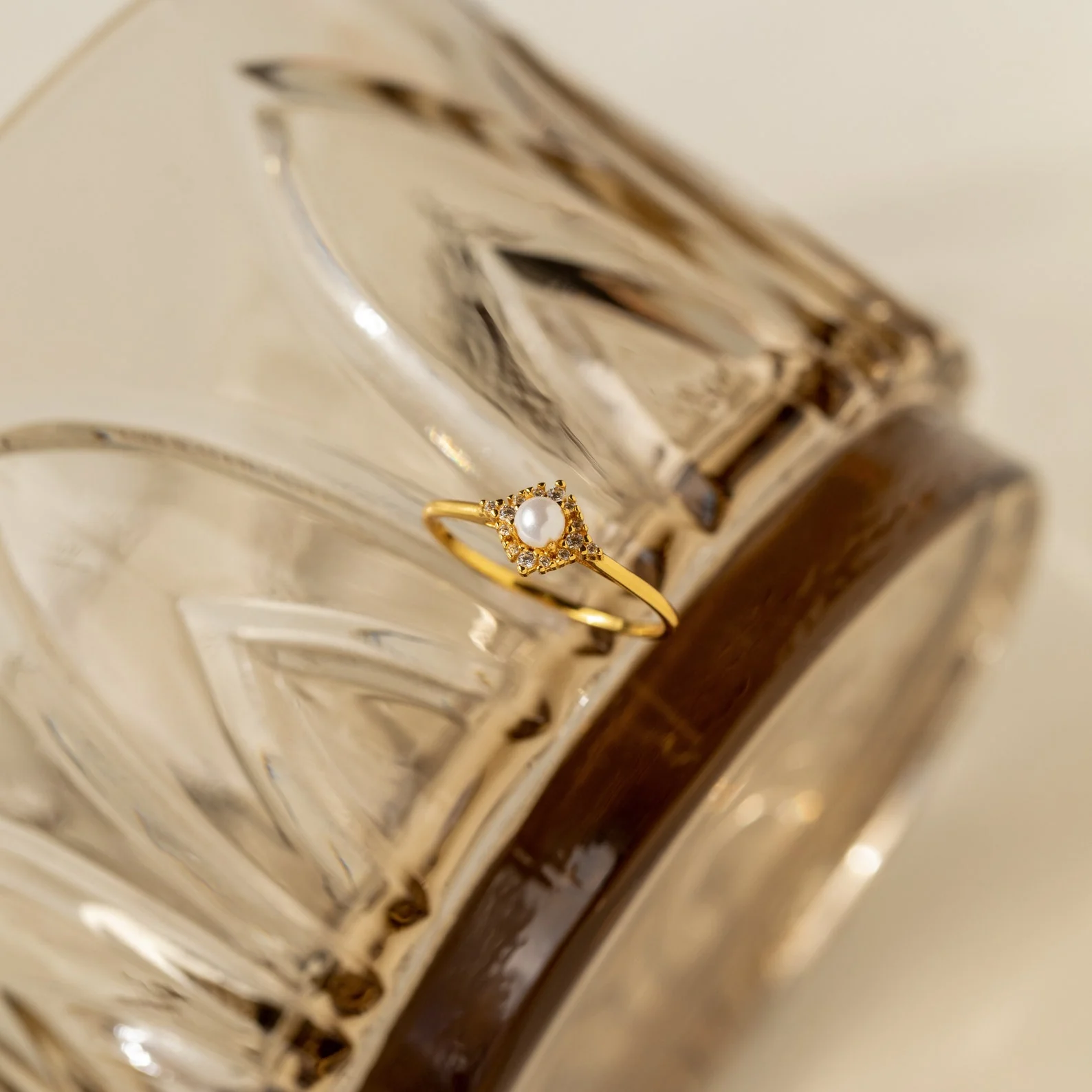 Vintage Pave Pearl Ring - Image 8