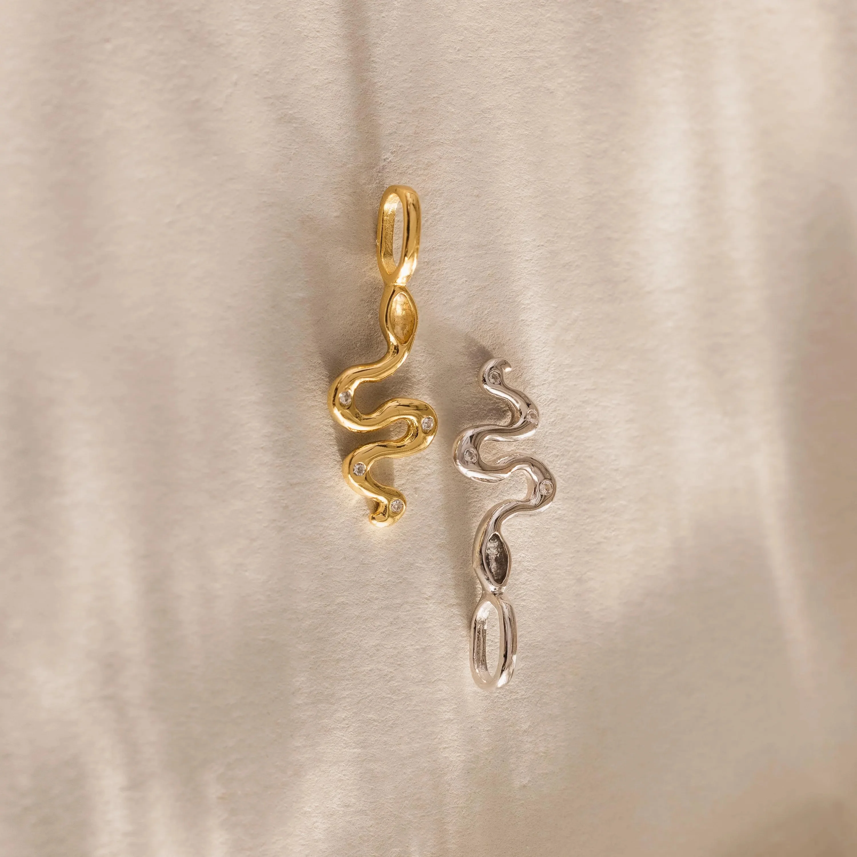 Viper Snake Charm in Silver - Image 3