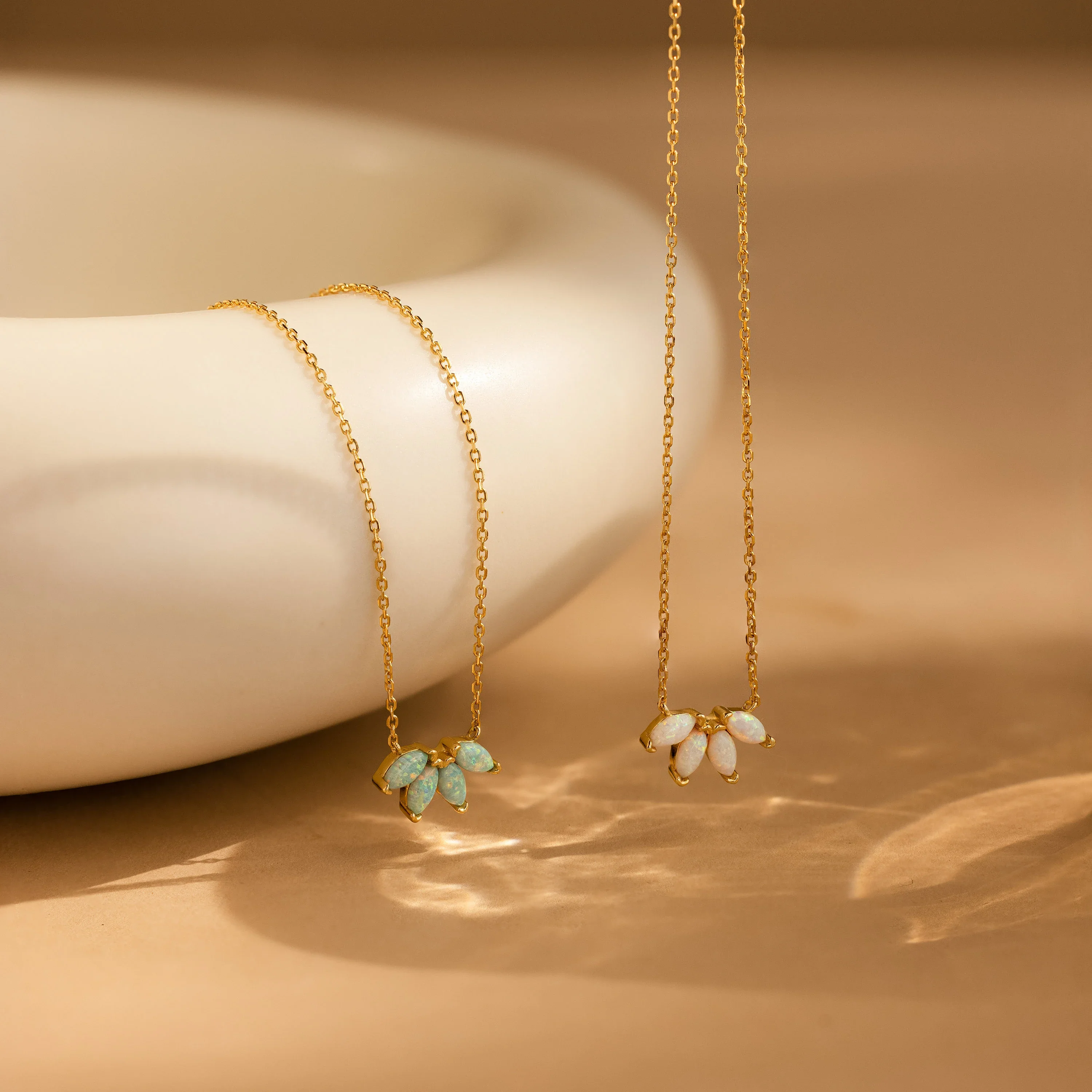 White Opal Marquise Necklace - Image 8