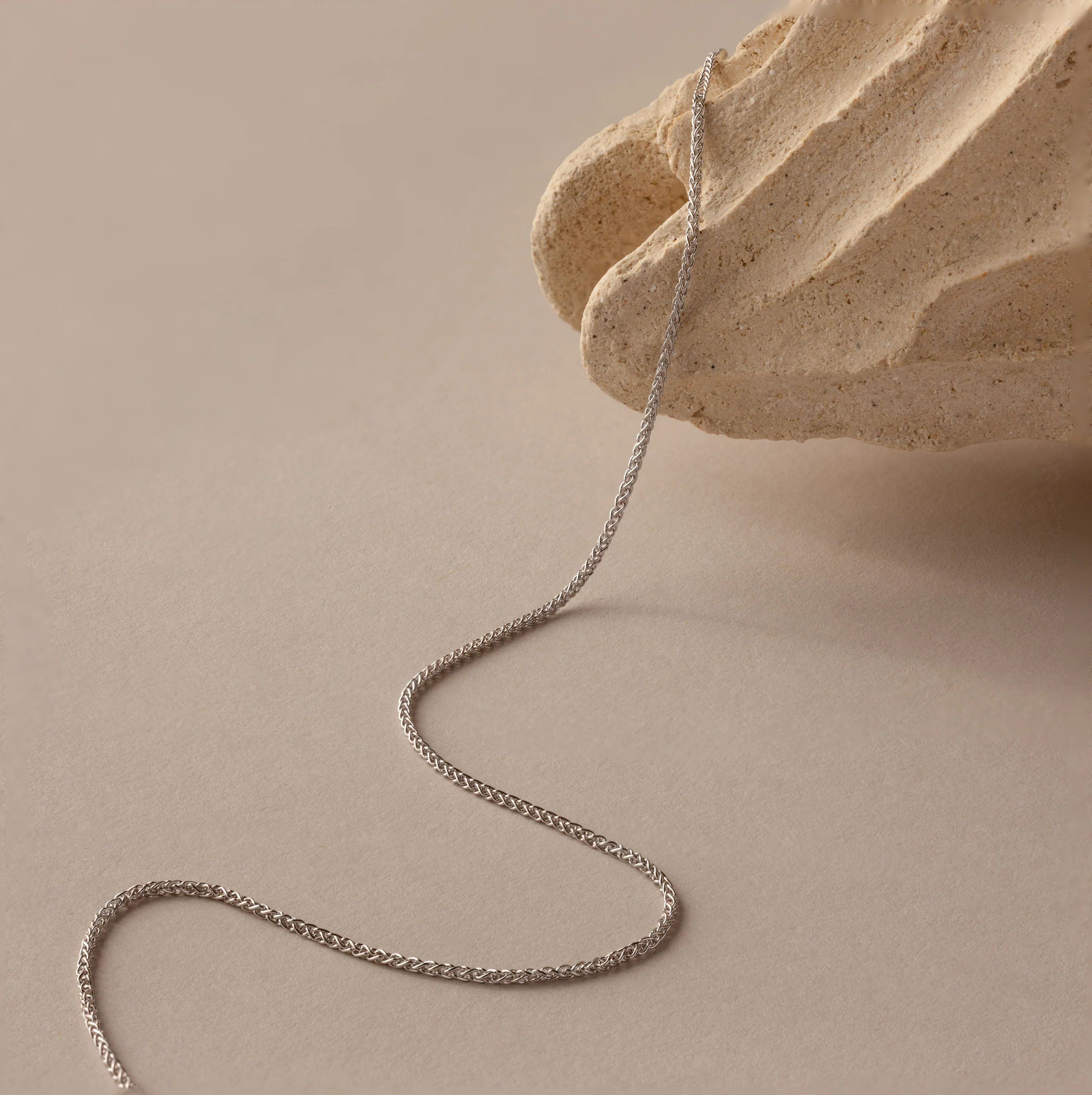 Woven Chain Necklace in Silver - Image 3