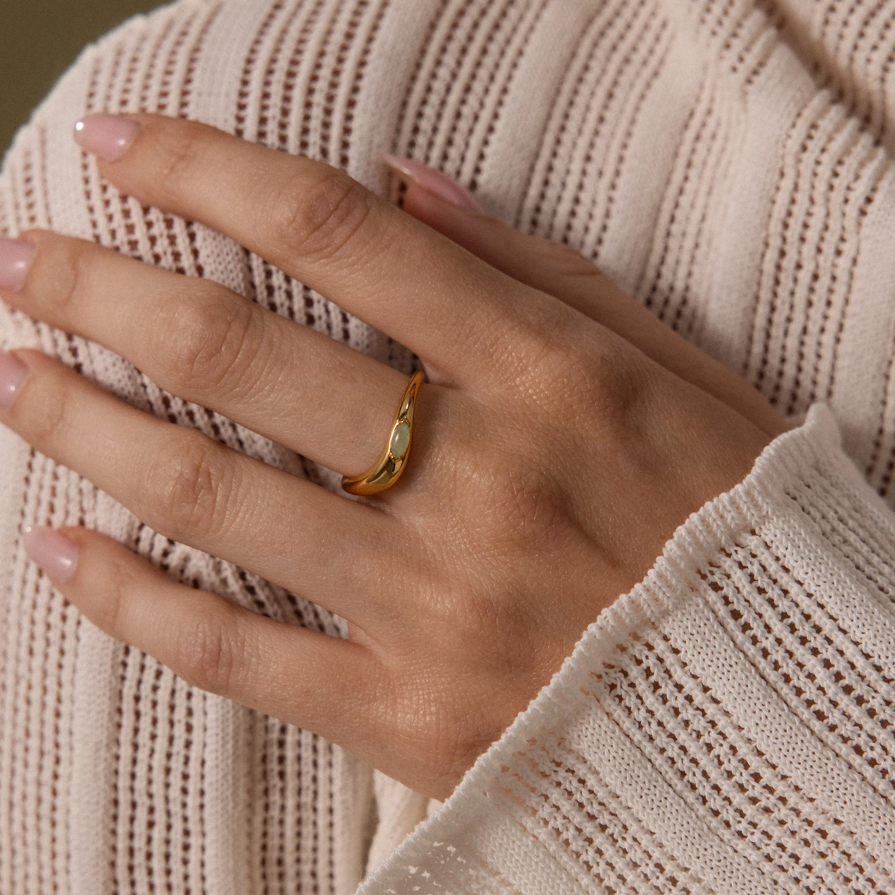 Zen Jade Curve Ring - Image 2